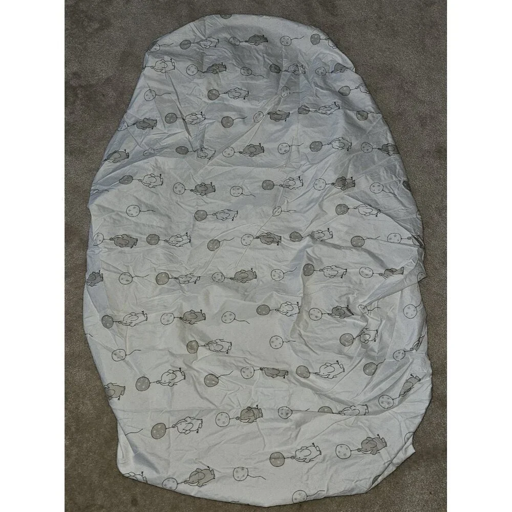 Manhattan Kids Elephant Balloons Comforter Crib Sheet Set White Gray Nursery
